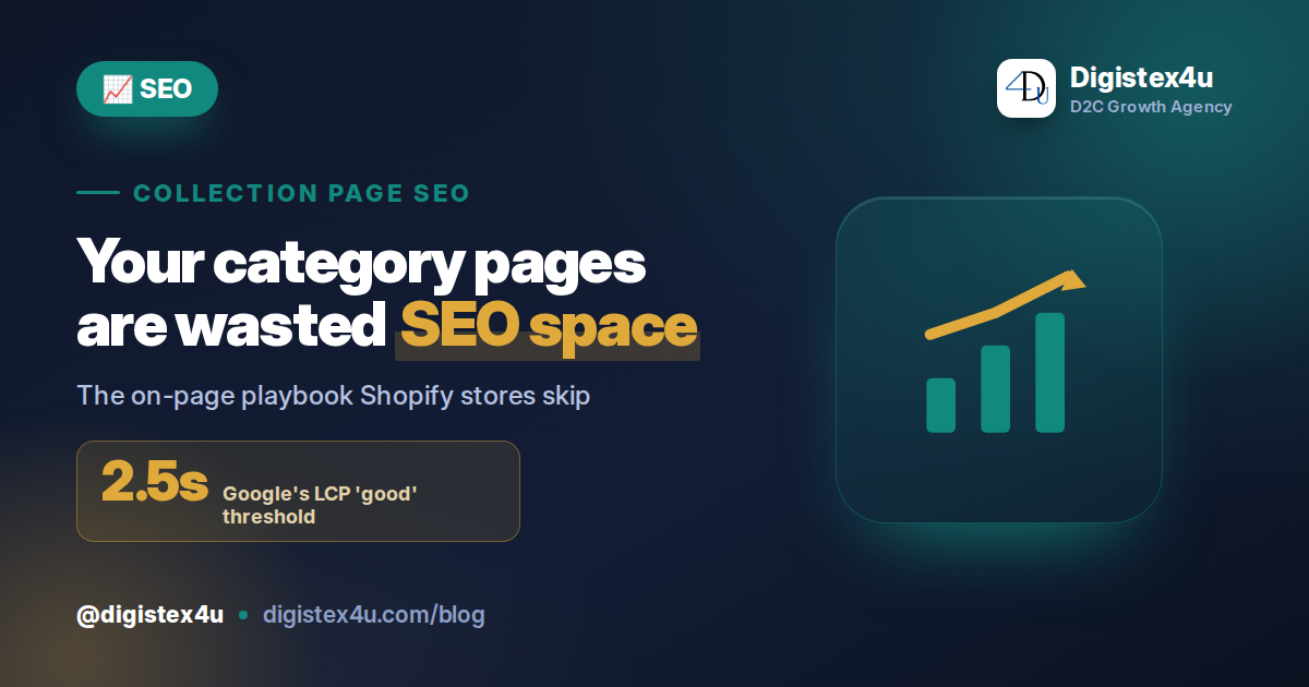 Collection pages are the highest-intent SEO real estate a D2C store owns, and most brands leave them blank. Here's the on-page playbook to make them rank.