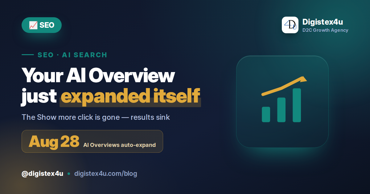Google's AI Overviews Now Auto-Expand Into AI Mode: What the Aug 28 Change Does to D2C Organic Clicks