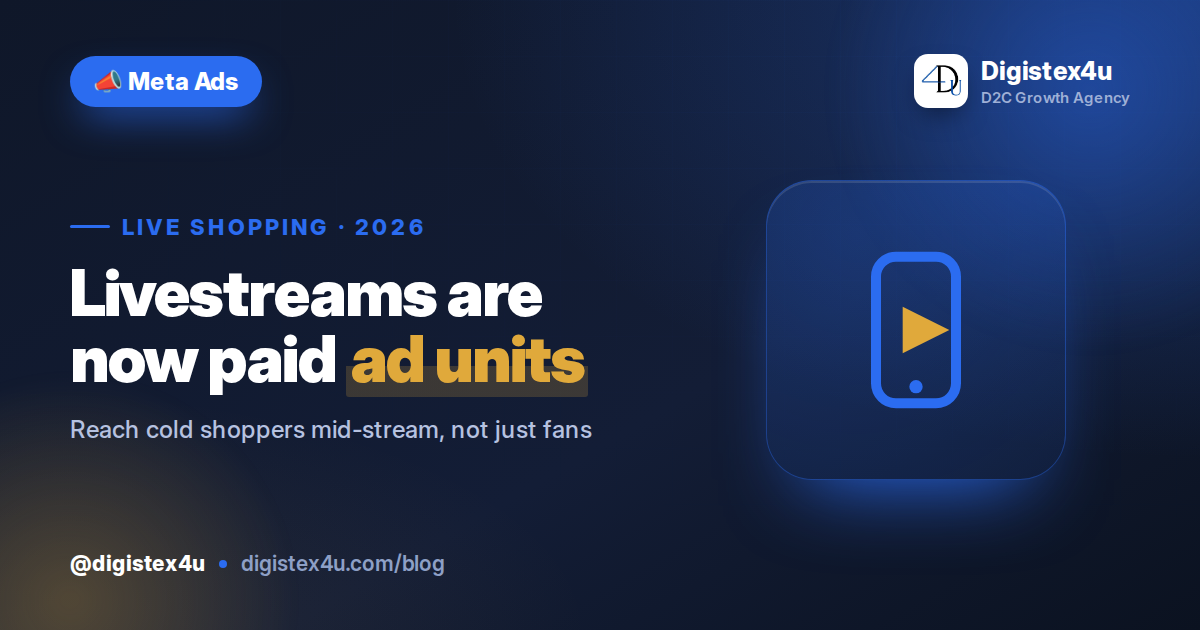 Instagram Live Video Ads Are Here: The 2026 Live Shopping Playbook for Indian D2C Brands