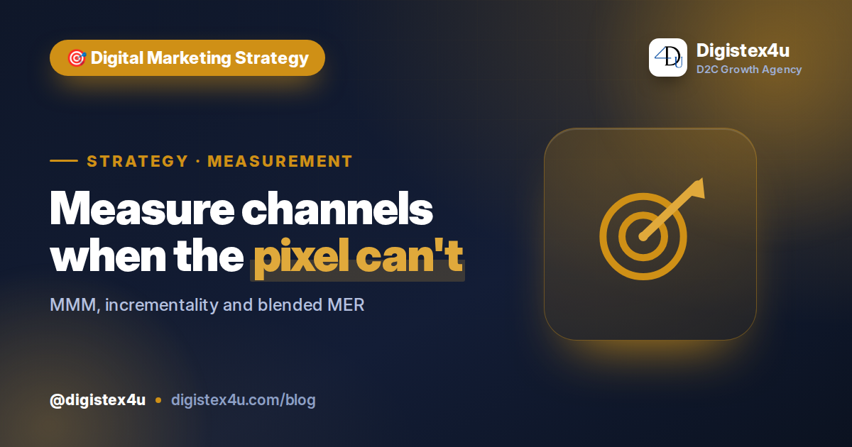 Marketing Mix Modeling for D2C: Measuring Channels When the Pixel Can't