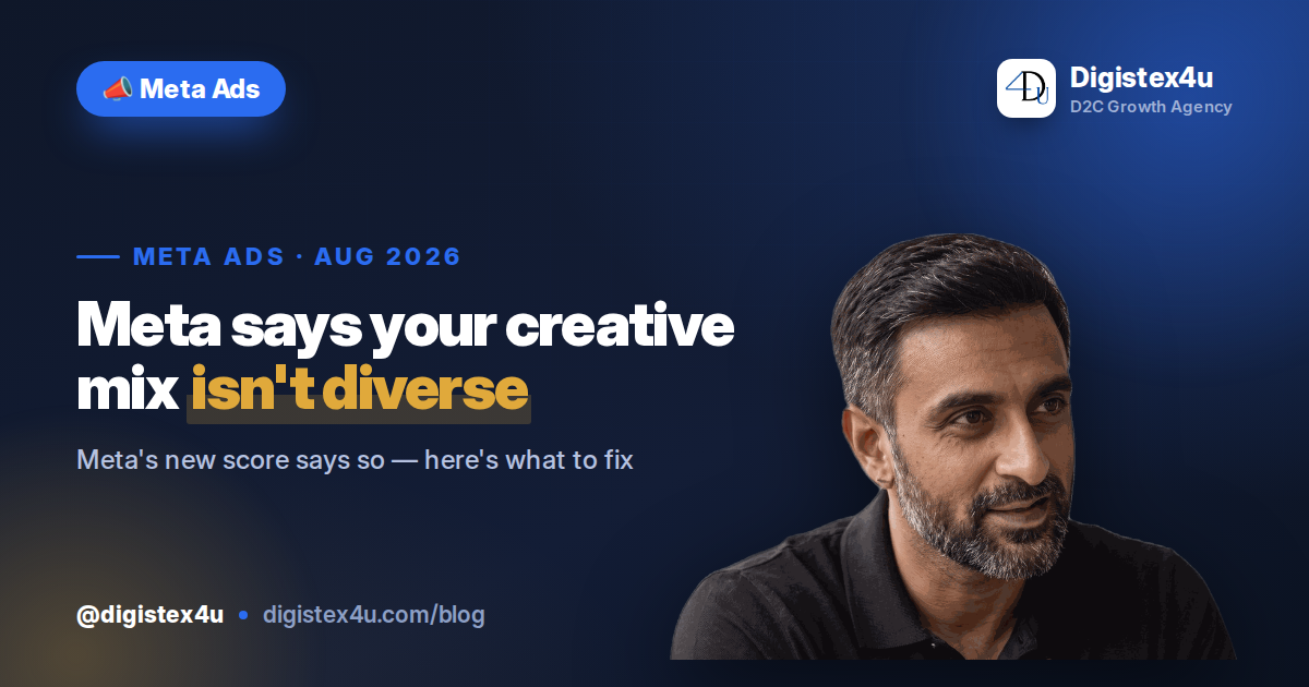 Meta's new Creative Diversity metric rates ad sets Low, Medium or High based on visual similarity. Here's why most accounts score Low and what to fix.