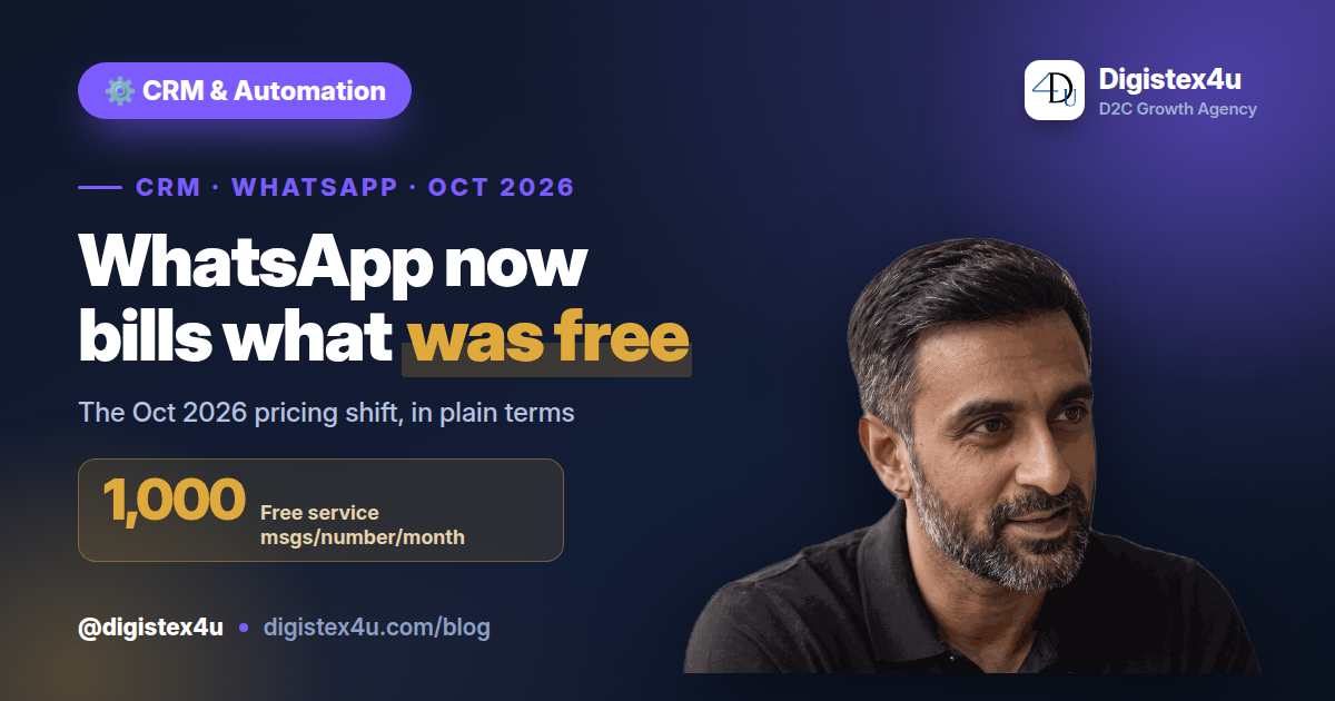 WhatsApp Just Started Billing for Messages That Used to Be Free: What D2C CRM Teams Should Do