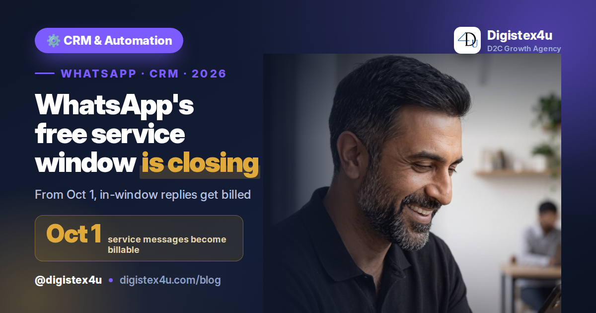 WhatsApp's Free Service Window Is Closing on October 1: What D2C Brands Must Change