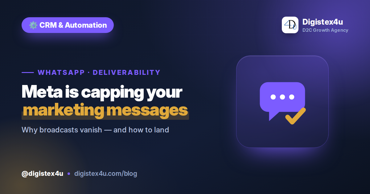 Meta Is Capping Your WhatsApp Marketing Messages: What Indian D2C Brands Do Now