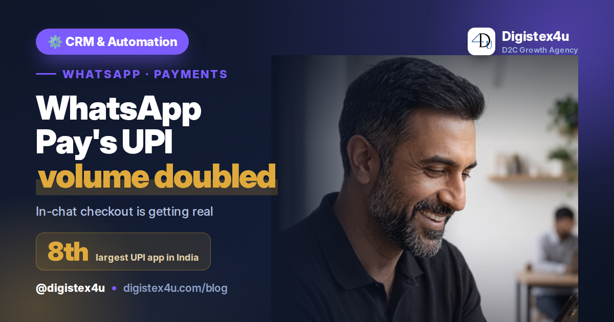 WhatsApp Pay Just Doubled Its UPI Volume: What In-Chat Payments Mean for D2C CRM in India