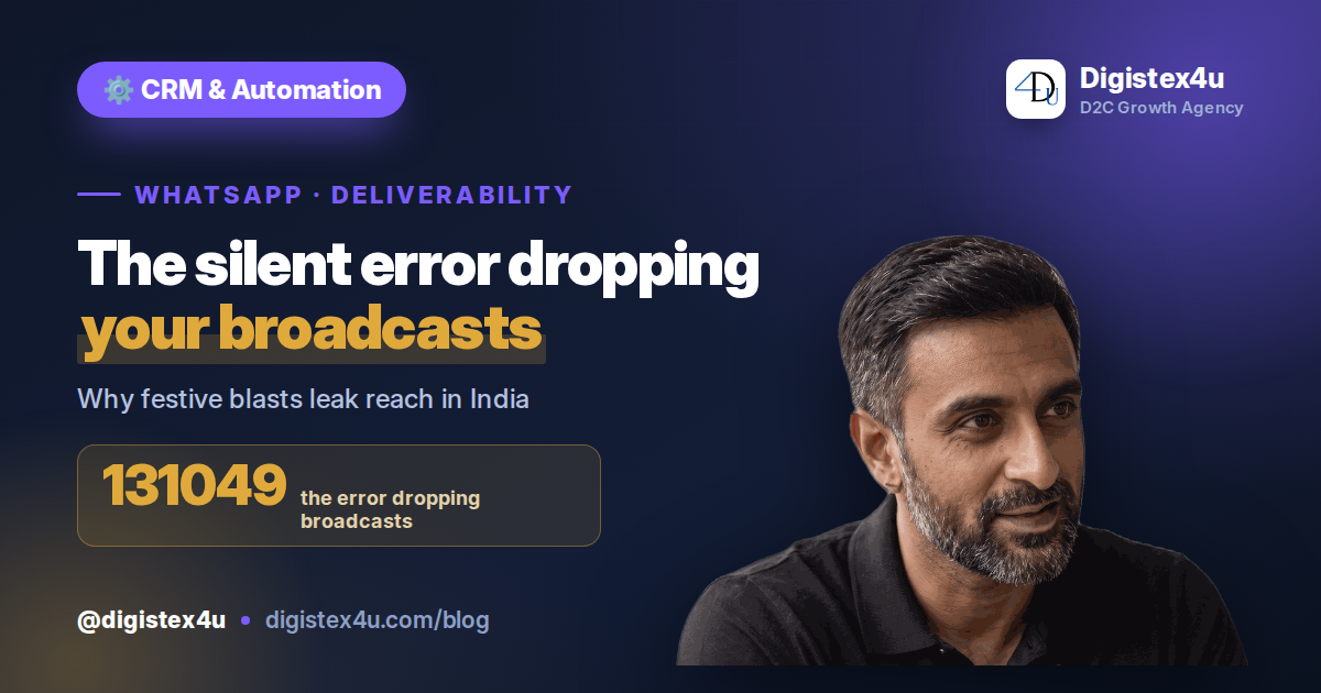 WhatsApp Error 131049: The Per-User Limit Quietly Dropping Your D2C Broadcasts in India